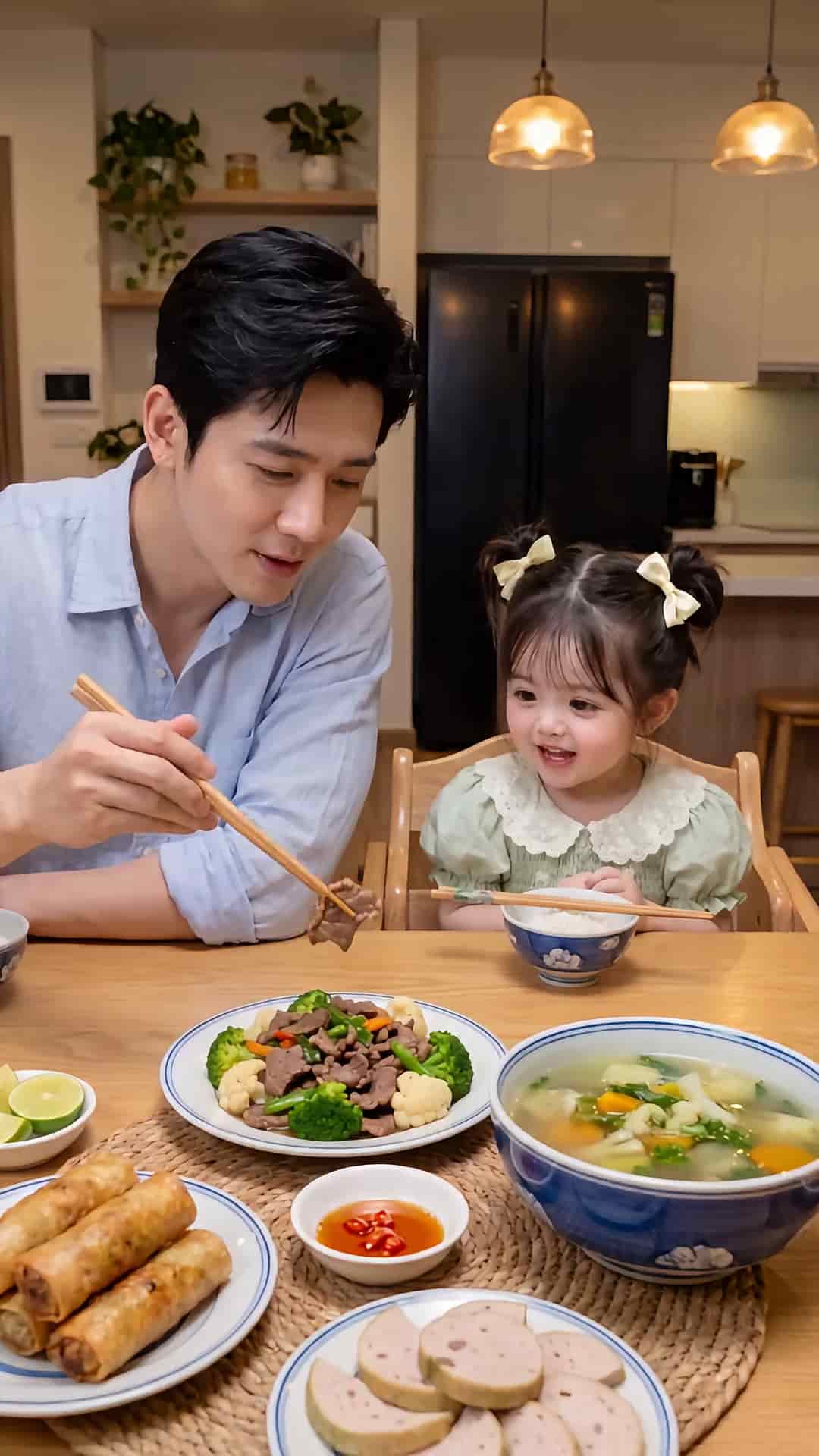 Ba đút cho mẹ điii, con nhịn