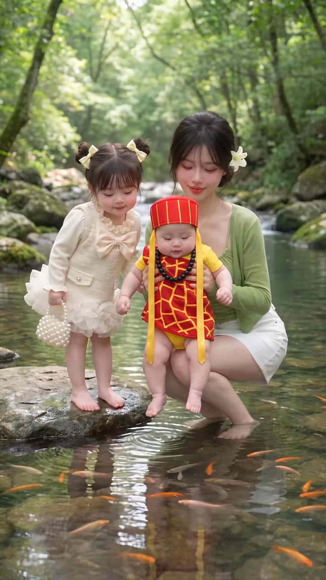Lần đầu đi suối của bắp